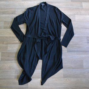Banana Republic Waterfall Ribbed Knit Black Open Cardigan Size Small